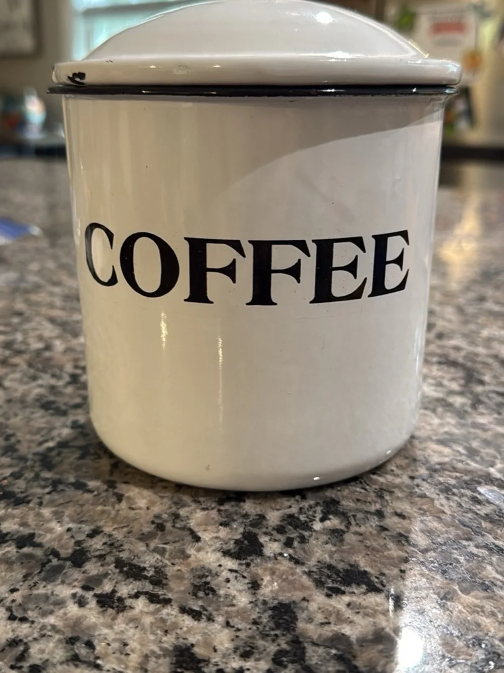 Classic White Enamel Coffee, Tea & Sugar Canister Set